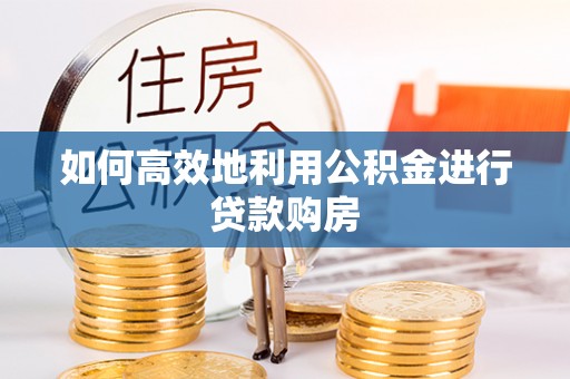 定西如何高效地利用公积金进行贷款购房