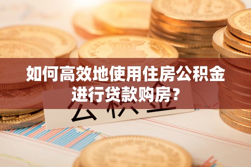 定西如何高效地使用住房公积金进行贷款购房？
